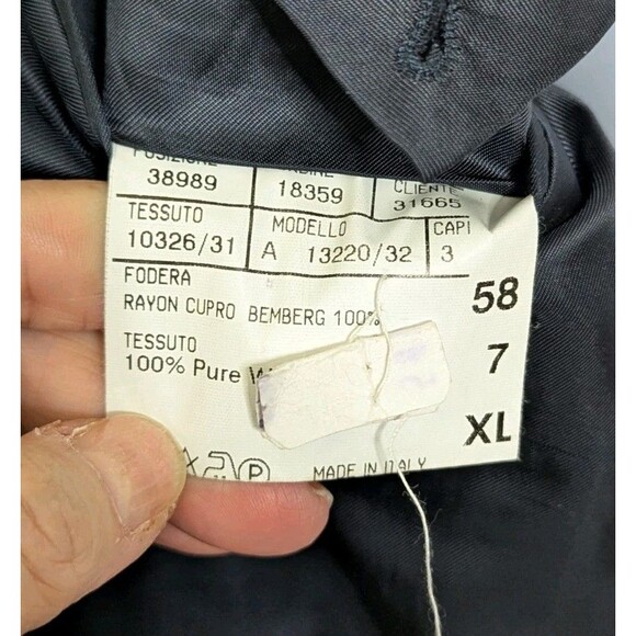 Canali US Sz 44 Black Blazer Men's Office Designer Wool Career Ventless European - Picture 9 of 15